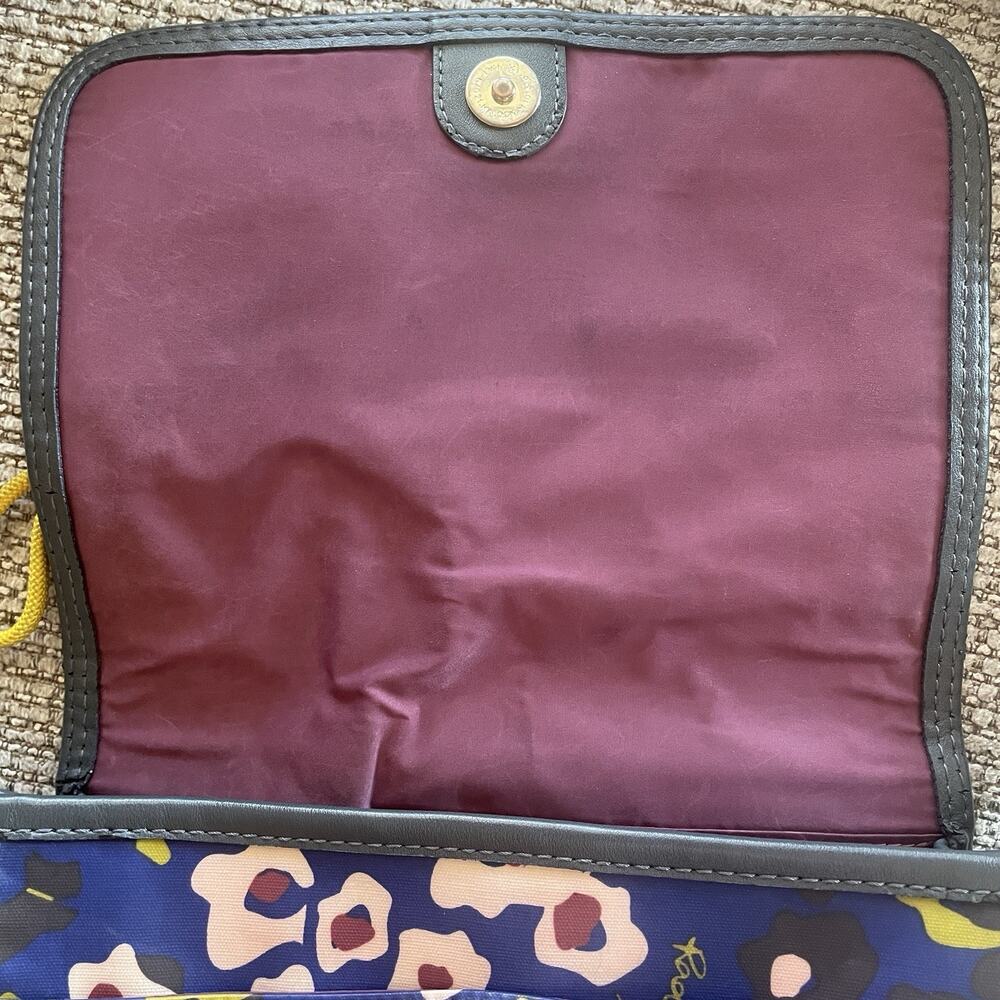 RADLEY LONDON Blue Scottie Dog Purple Nylon Shoulder Flap Zip Crossbody Bag RARE - Picture 13 of 16